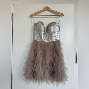 Sequin bubble skirt mini dress